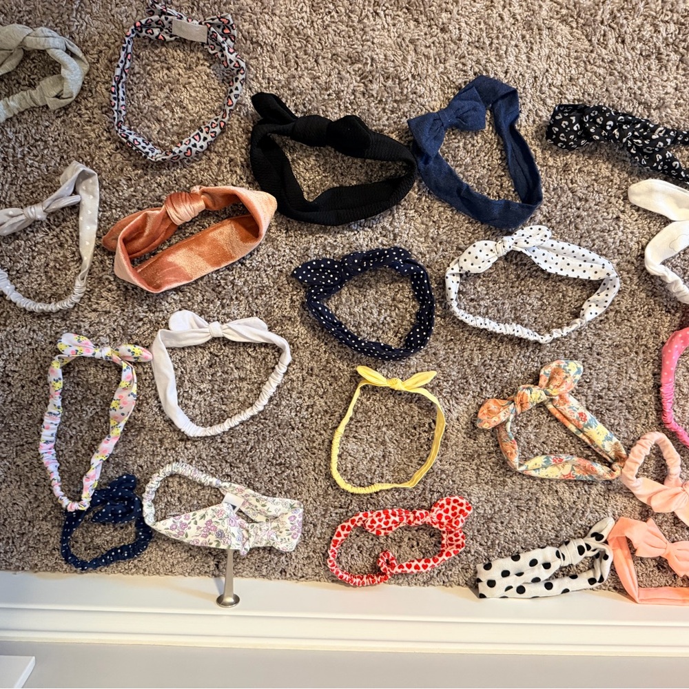 Assorted Kids Headbands Set - Multi-Color Elastic & Knotted Styles